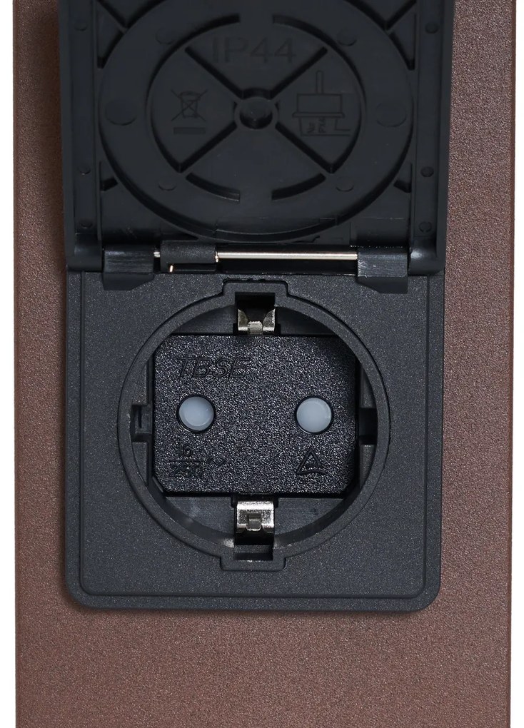 Priemyselné vonkajšie stĺpikové svietidlo hrdzavo hnedé s dymovým sklom 70 cm so súmrakovým senzorom IP44 - Dánsko