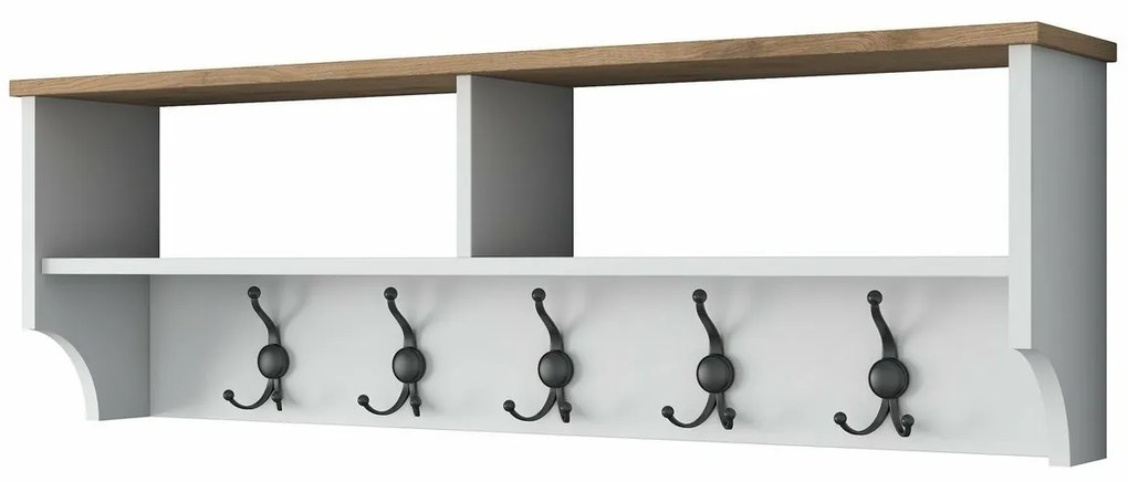 Nástenný vešiak Polo White and Walnut