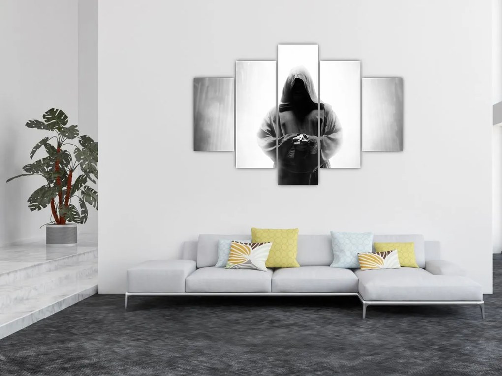 Obraz - Mních v kláštore (150x105 cm)