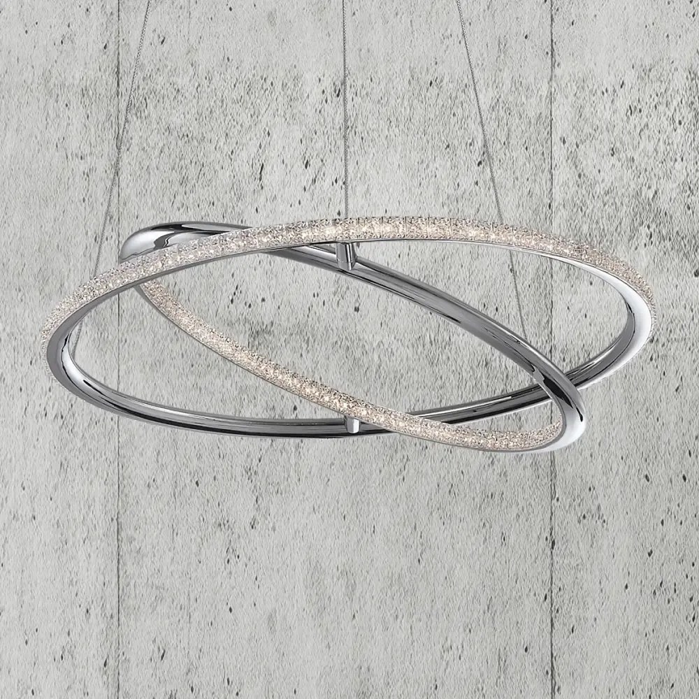 LED luster Livorno 45 Chrome