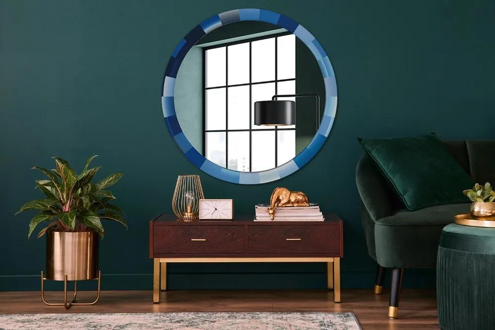 Okrúhle ozdobné zrkadlo Modrý abstrakt fi 100 cm