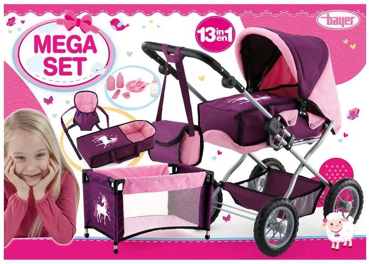 Bayer Design Súprava pre bábiky Grande Kombi s cestovnou postieľkou (jednorožec) (100227535)