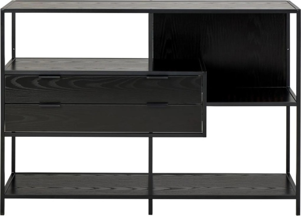 Knihovna Seaford III 114 cm černá