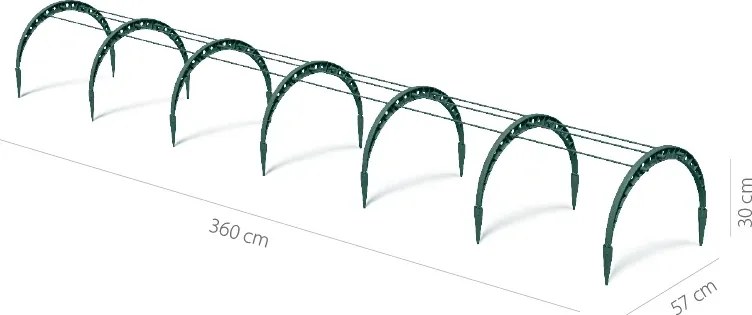 Záhradný fóliový tunel FLEN TUNNS 360 cm zelený