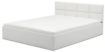 Čalúnená posteľ MONOS II s penovým matracom rozmer 160x200 cm Biela eko-koža