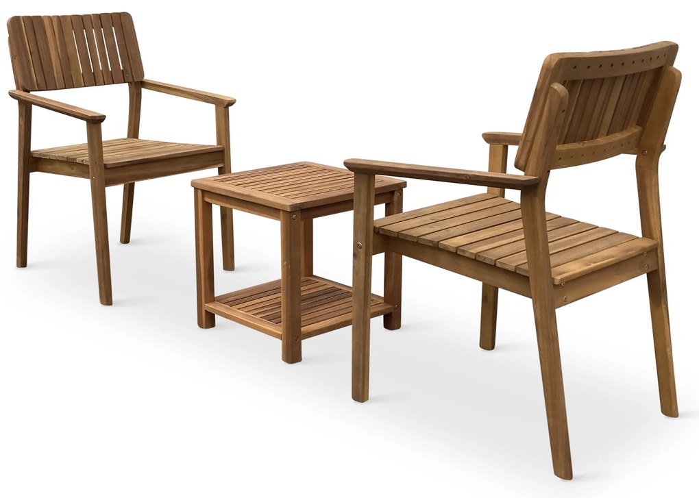 Noela Balkónový set Lotto + 2x drevené kreslo Lucy