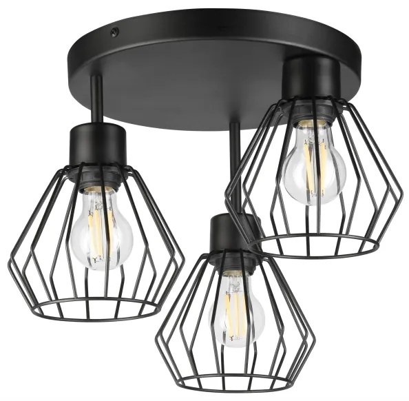 Prisadený luster AUDREY 3xE27/60W/230V čierna