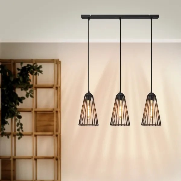 Luster na lanku TORRI 3xE27/15W/230V čierna
