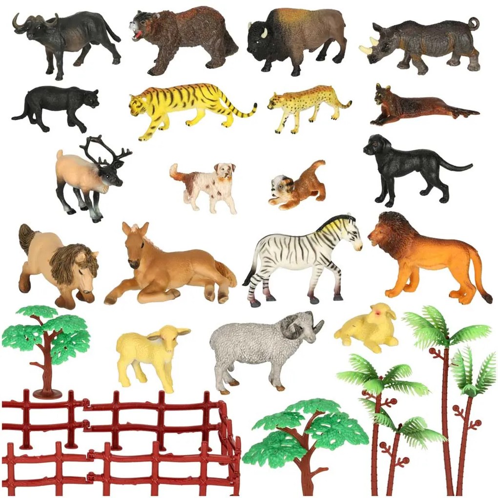 KIK Figurky zvířat v zoo sada 31 el.