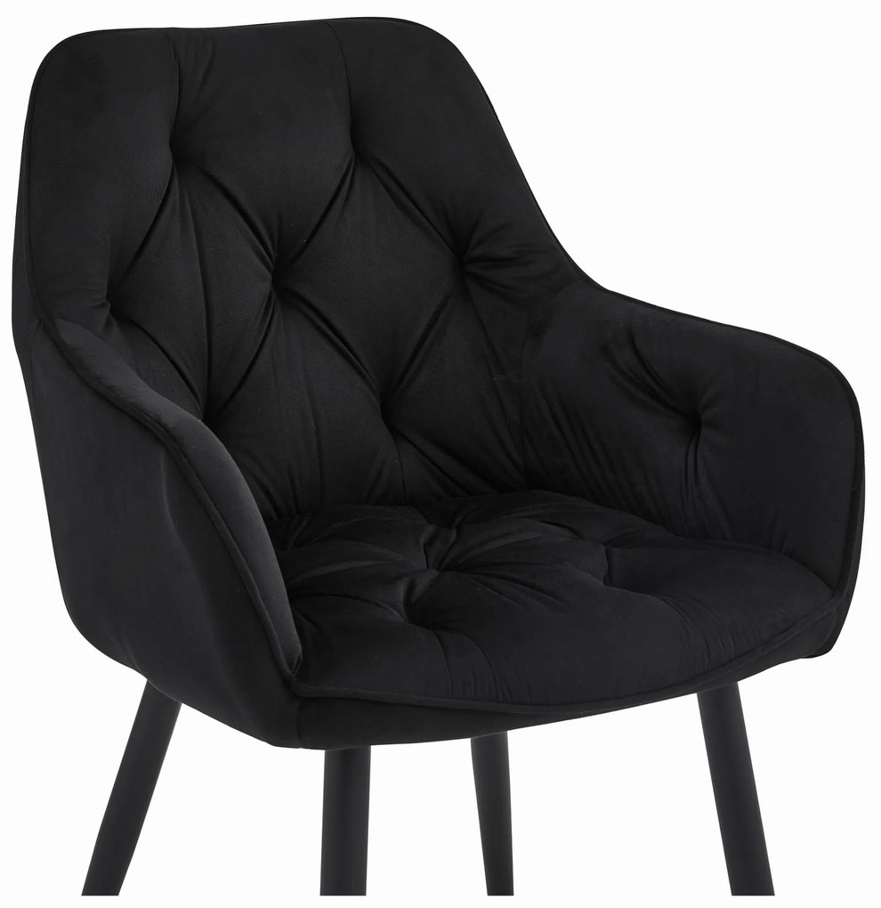 Dekorstudio Elegantná zamatová stolička JORK - čierna