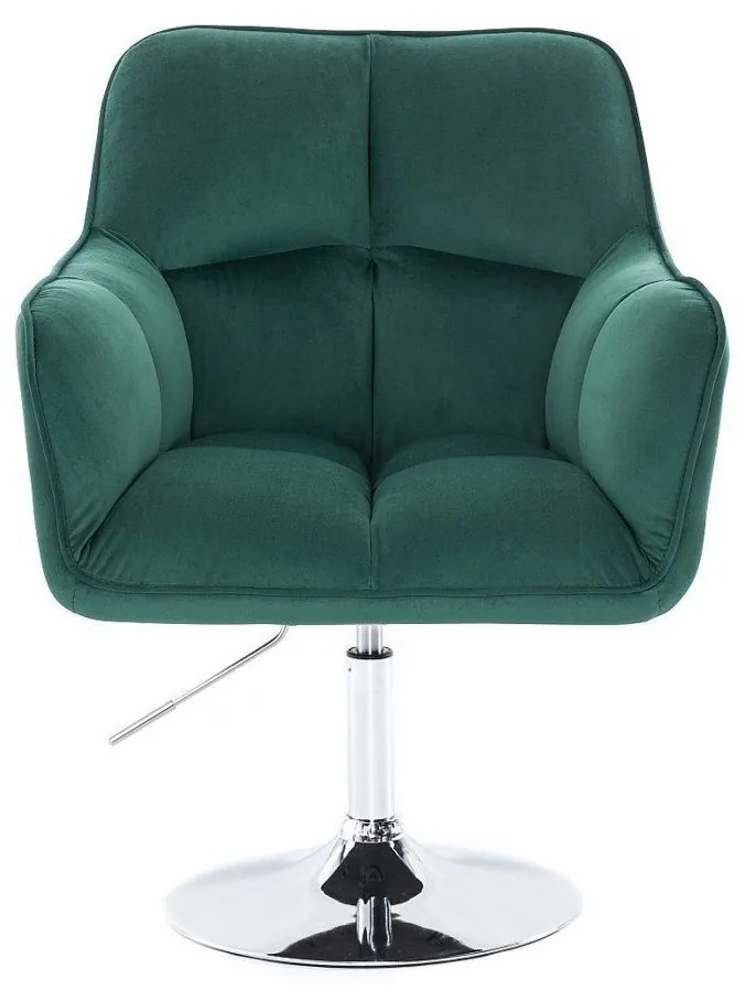 LuxuryForm DESIGN Kreslo AMALFI VELUR na striebornom tanieri - zelené