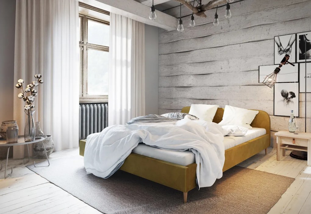 Čalúnená posteľ LOFT, 120x200, itaka 34 + rošt + penový matrac 14cm