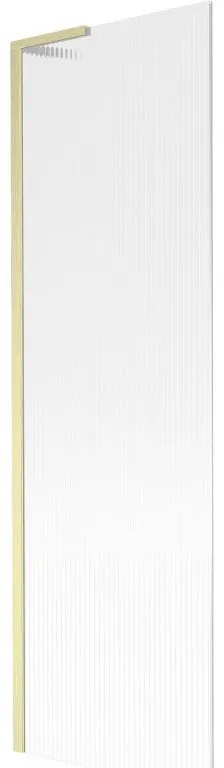 Mexen Next L, 1-krídlová vaňová zástena 60 x 150 cm, 6mm sklo s rebrovým vzorom, zlatý matný profil, 895-060-000-03-09-55