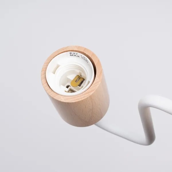 Sollux SL.1664 - Nástenná lampa TIMBO 1xE27/15W/230V biela/béžová/buk