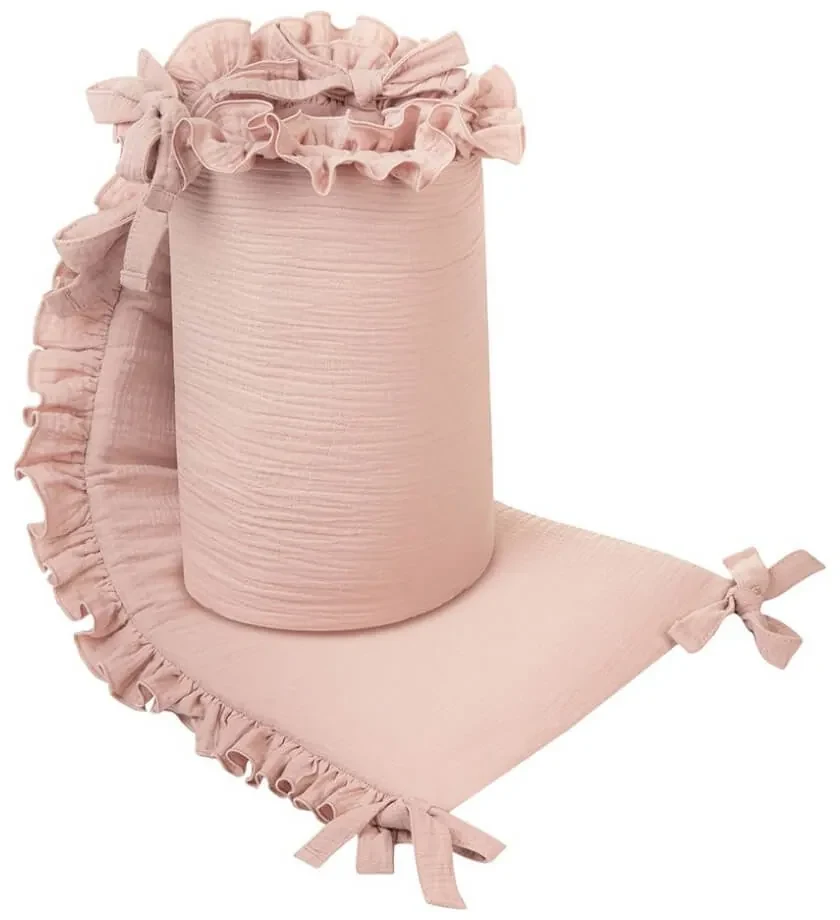 Mantinel do postieľky Belisima Mušelín old pink