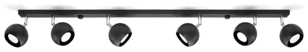 Bodové svietidlo Oculare, 6x čierne kovové tienidlo, (možnosť polohovania)