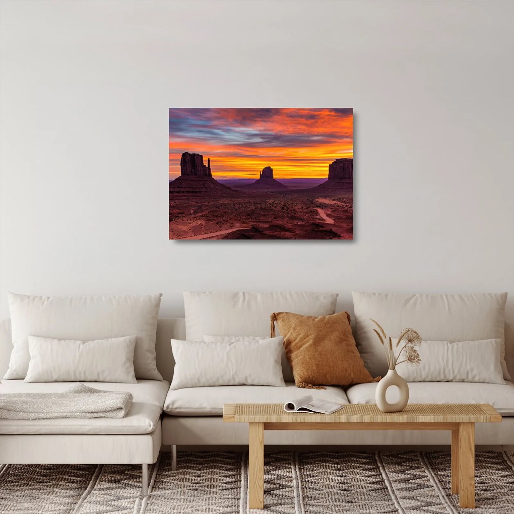 Sklenený obraz - Monument Valley v Arizone (70x50 cm)