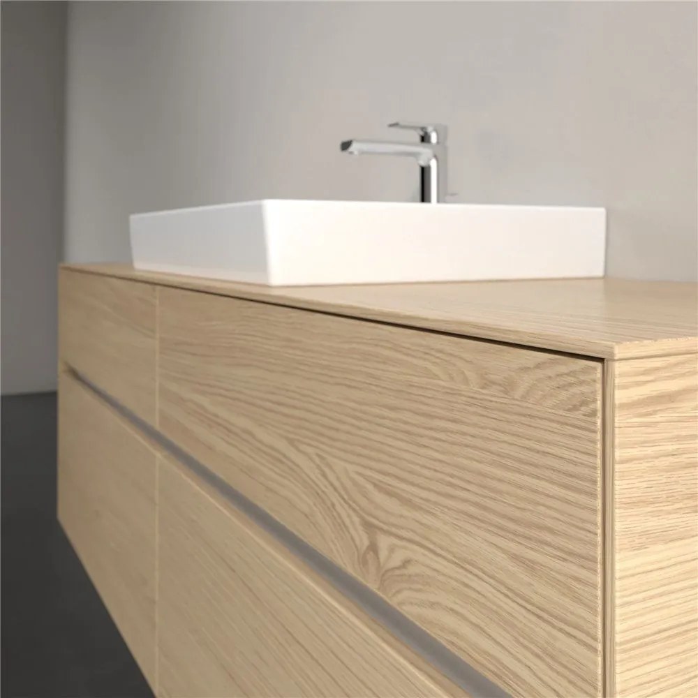 VILLEROY &amp; BOCH Collaro závesná skrinka pod umývadlo na dosku (umývadlo v strede), 4 zásuvky, s LED osvetlením, 1600 x 500 x 548 mm, Nordic Oak, C025B0VJ