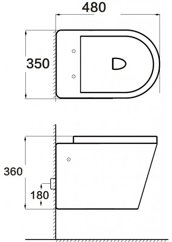 Mexen RICO Rimless misa závesná so sedátkom voľne-padajúcim, 48 x 35 cm, biela, 30721000