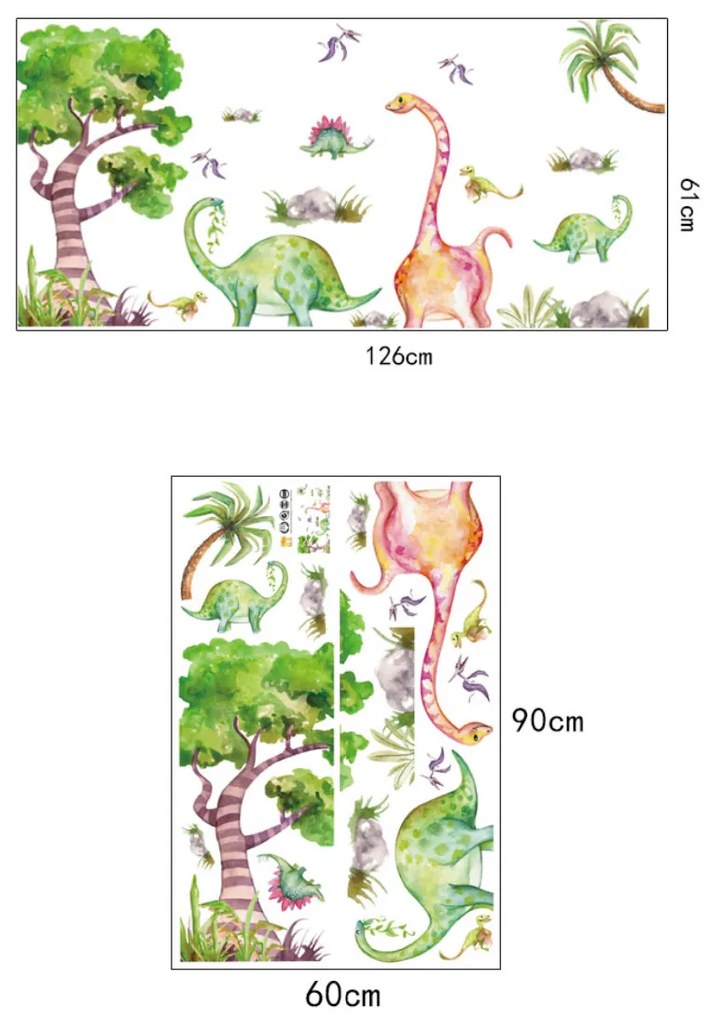 Samolepka na stenu "Dinosaury 3" 61x126cm