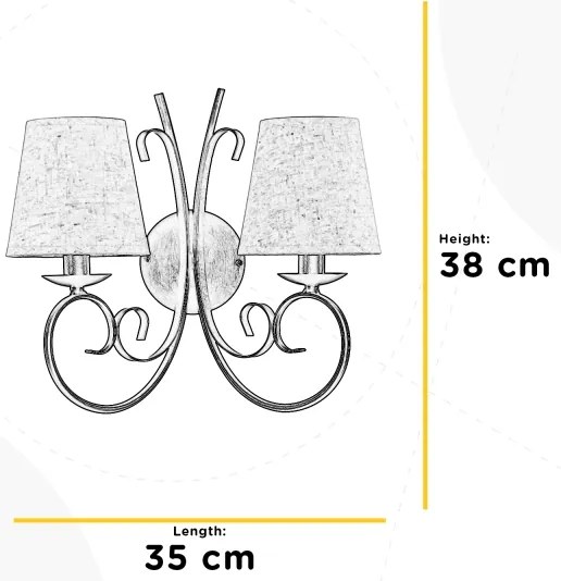 ONLI - Nástenné svietidlo POMPEI 2xE14/6W/230V bronzová