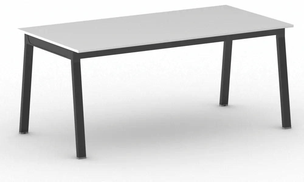 Rokovací kancelársky stôl PRIMO BASIC, 180x90 cm, čierna podnož, biela