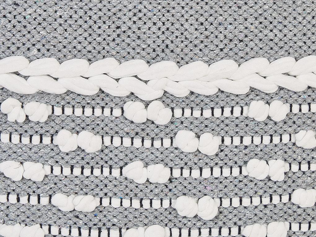 Bavlnený vankúš so strapcami 45 x 45 cm biela/sivá BRAHEA Beliani
