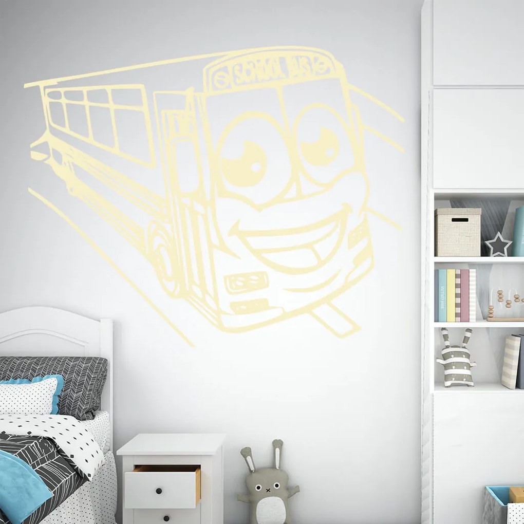 Veselá Stena Samolepka School bus Farba: černá, Veľkosť: 100 x 77 cm