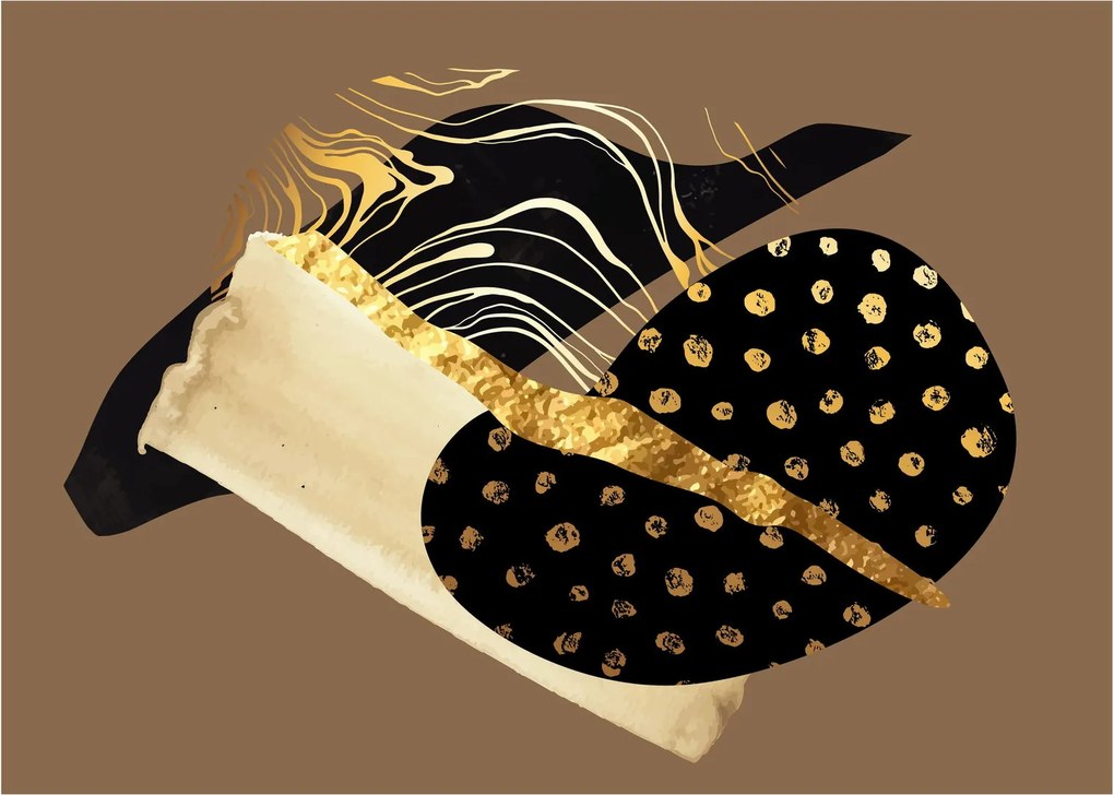 Obraz - Abstrakcia golden brown N⁰1 (70x50 cm)