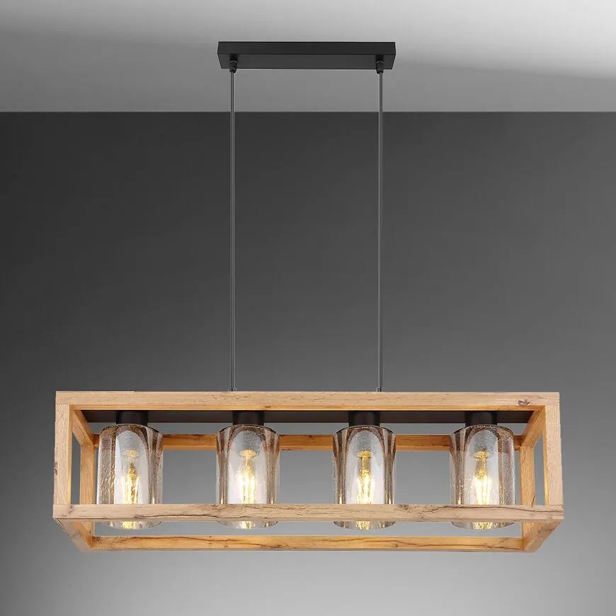 Závesné svietidlo 15497-4H čierno-hnedý LW4