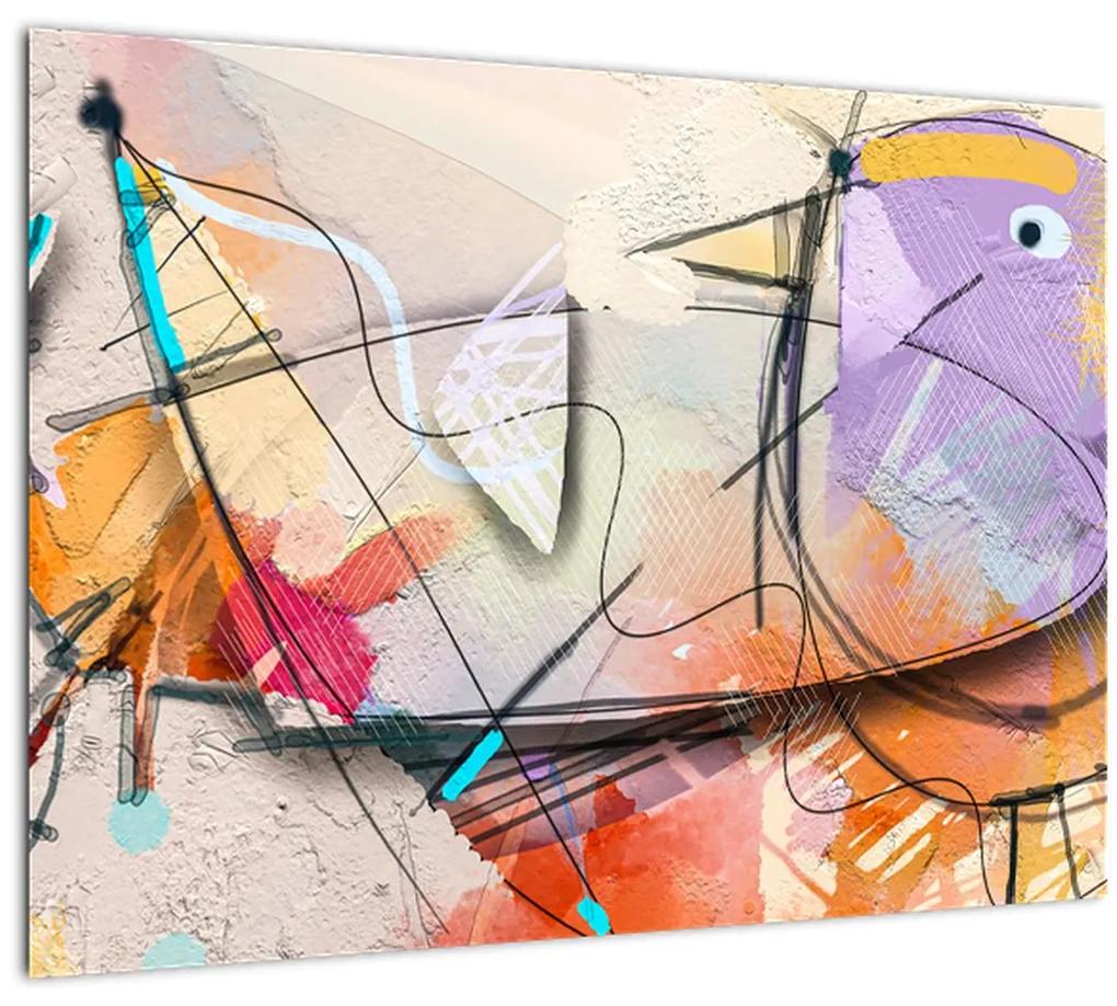 Obraz - Abstrakcia, vtáčik (70x50 cm)