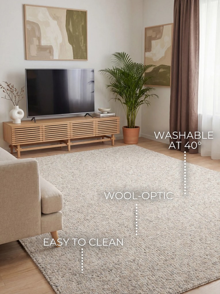 ELLE Decoration, Kusový koberec Wolly Ultra 106230 Dark Cream z kolekcie Elle, 80x150, béžová, obývacia izba
