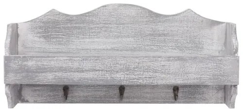 vidaXL Nástenný vešiak sivý 50x10x23 cm drevený-