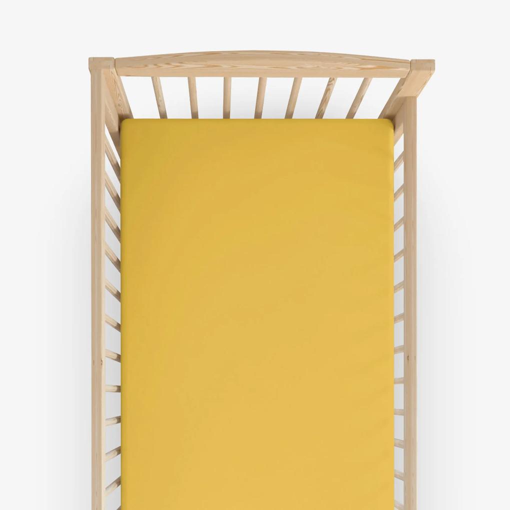 Goldea bavlnená plachta do detské postieľky - medovo žltá 60 x 120 cm