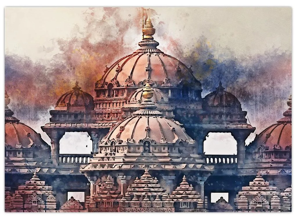 Sklenený obraz - Akshardham, Nové Dílií, India (70x50 cm)