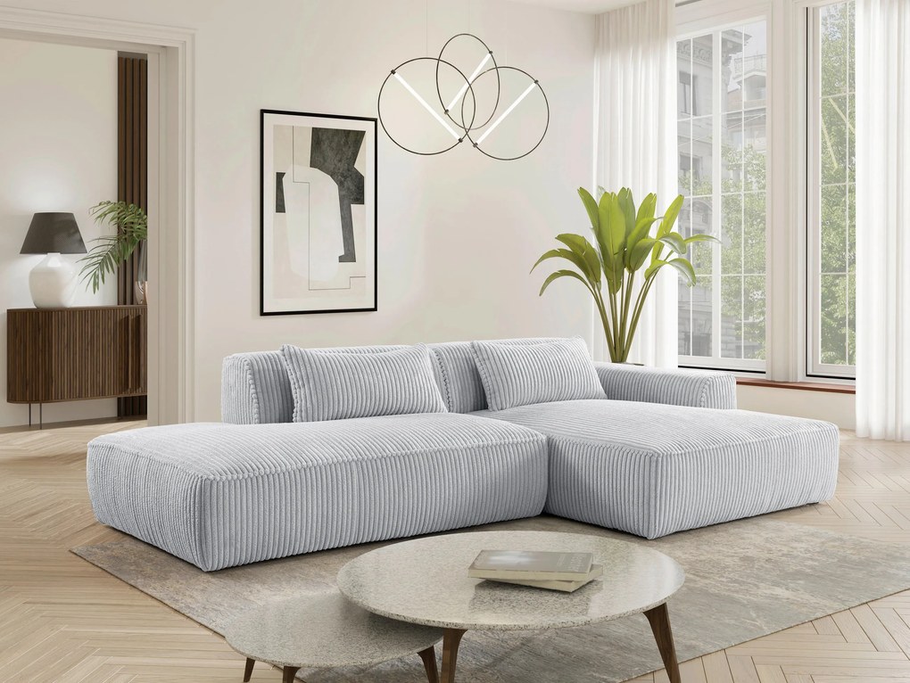 XXXLutz ROHOVÁ SEDAČKA, plast, textil, kompozitné drevo, svetlosivá MID.YOU - Sedačky - 000694009625