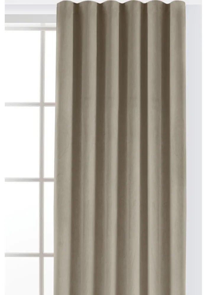 Béžový zamatový dimout záves 200x250 cm Velto – Filumi