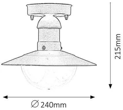 Rabalux 8716 - Vonkajšie stropné svietidlo OSLO 1xE27/60W