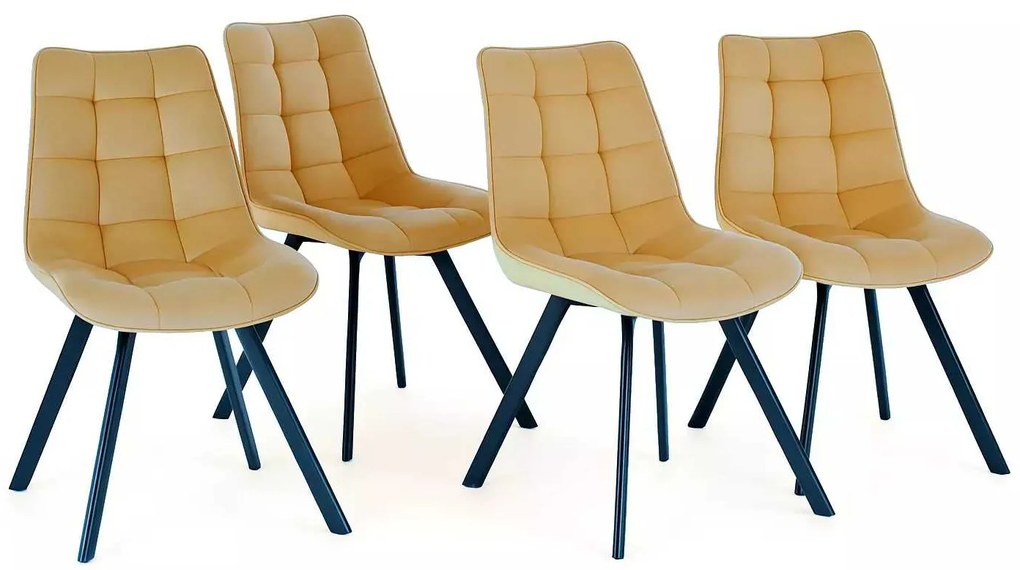 LuxuryForm DESIGN Stolička ORLEN VELUR - béžová - SET 4 ks