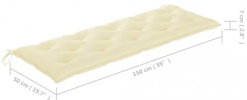 vidaXL Stohovateľná záhradná lavička s podložkou 159 cm tíkový masív-