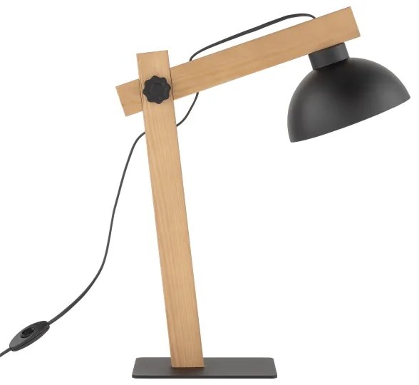 Stolná lampa OSLO 1xE27/15W/230V borovica/čierna