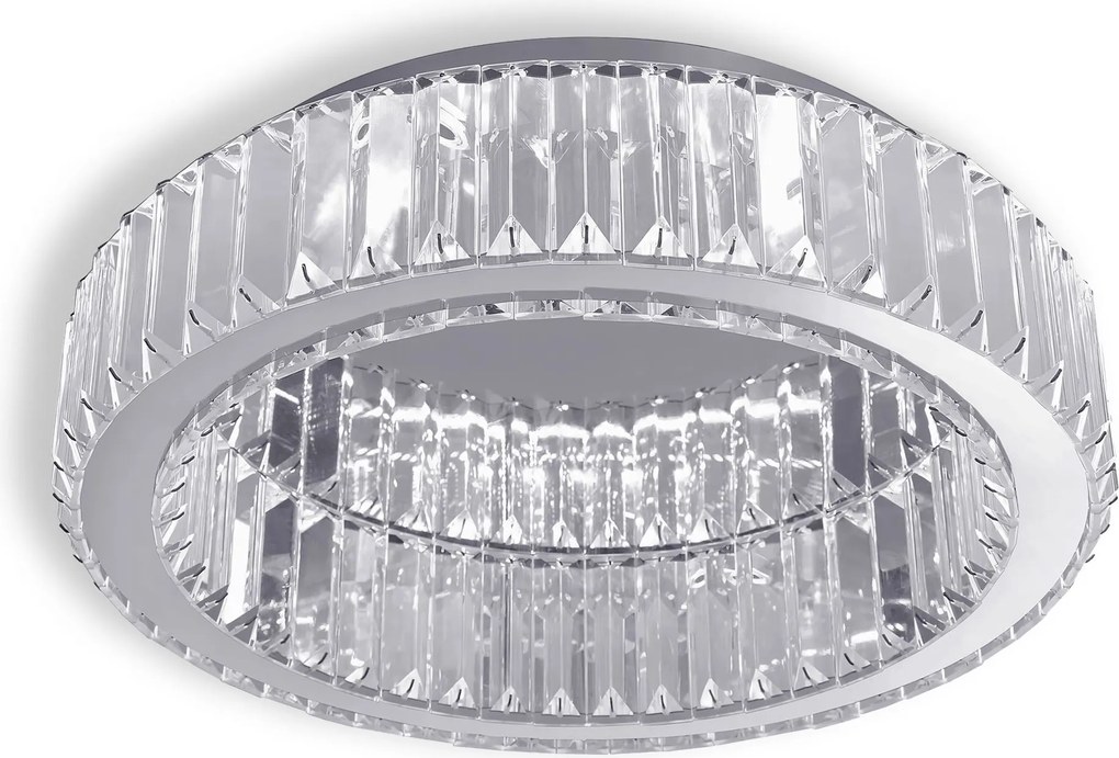 Toolight Toolight, krištáľové stropné svietidlo 40cm, 24W, 4000K, 1120lm, APP1742-C, chrómová, OSW-09306
