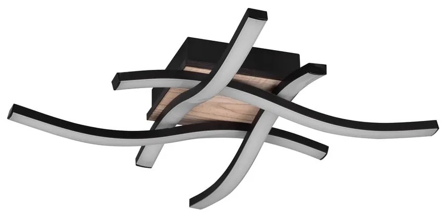 Čierno-hnedé LED stropné svietidlo 46x46 cm Route – Trio