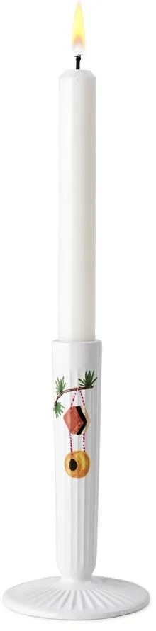 Biely keramický vianočný svietnik Kähler Design Hammershøi, výška 16 cm