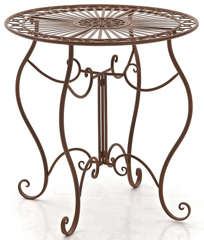 Kovový stôl Indra - Hnedá antik