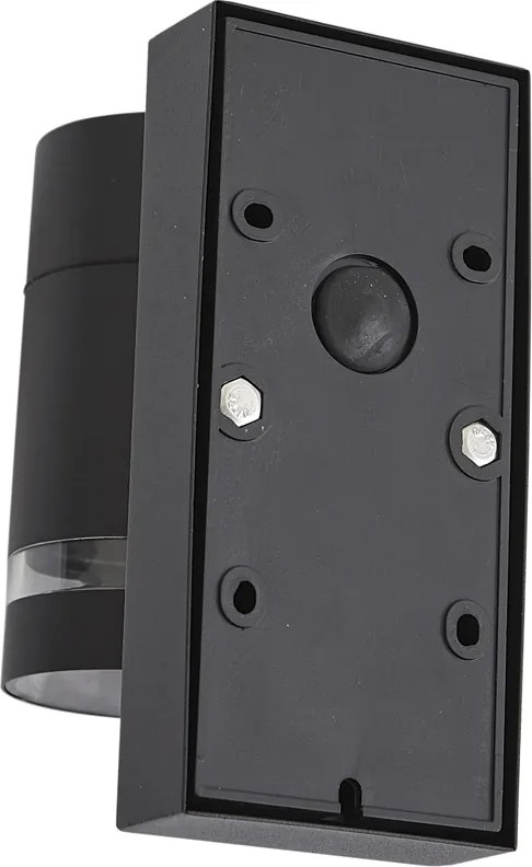 Moderné vonkajšie nástenné svietidlo čierne IP44 s pohybovým senzorom - Ensam