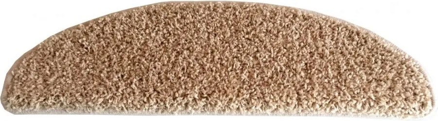 Nášľapy na schody Color shaggy béžový polkruh, samolepiaci - 28x65 polkruh (rozmer vrátane ohybu) Vopi