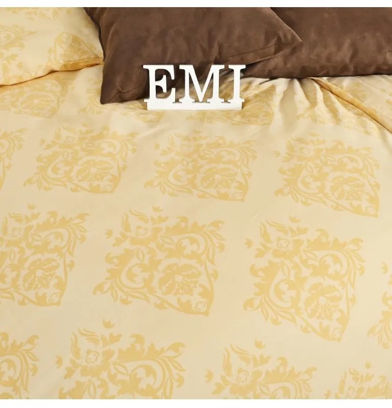 Obliečky ornament Exclusive satén žlté EMI, Štandardný set jednolôžko obsahuje 1x 140x200 + 1x 70x90