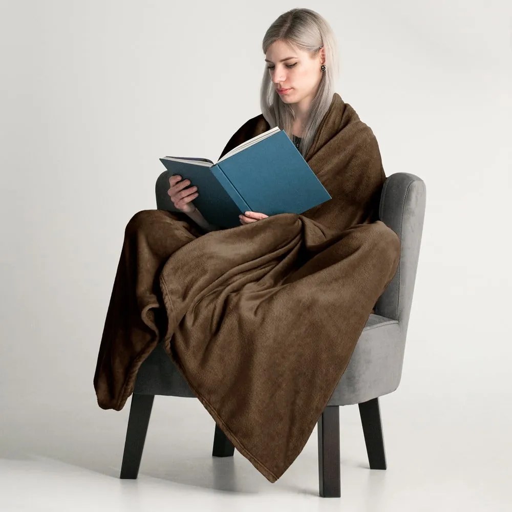Hnedá deka z mikrovlákna DecoKing Mic, 200 × 220 cm