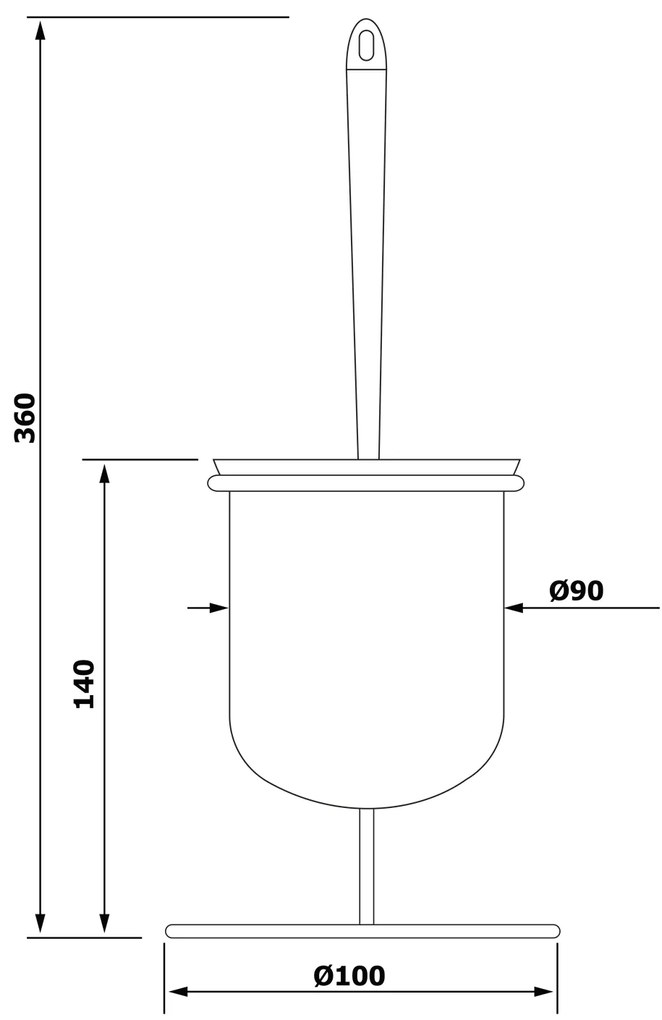 Aqualine Aqualine, SIMPLE LINE WC štětka, chrom, GA1304